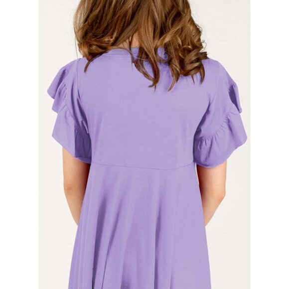 Tween Girls' Elegant Summer High Low Dress - Sizes 4 to 15, Soft Comfort - Picture 3 of 5